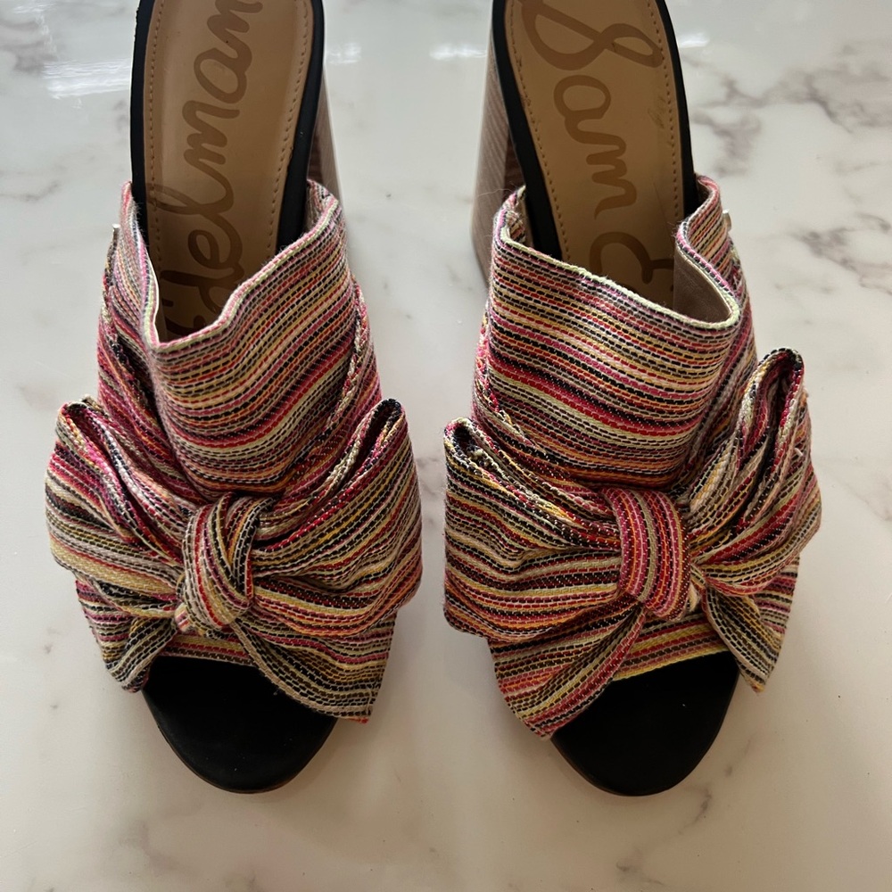 Sam Edelman Women's Colorful Striped Bow Heels